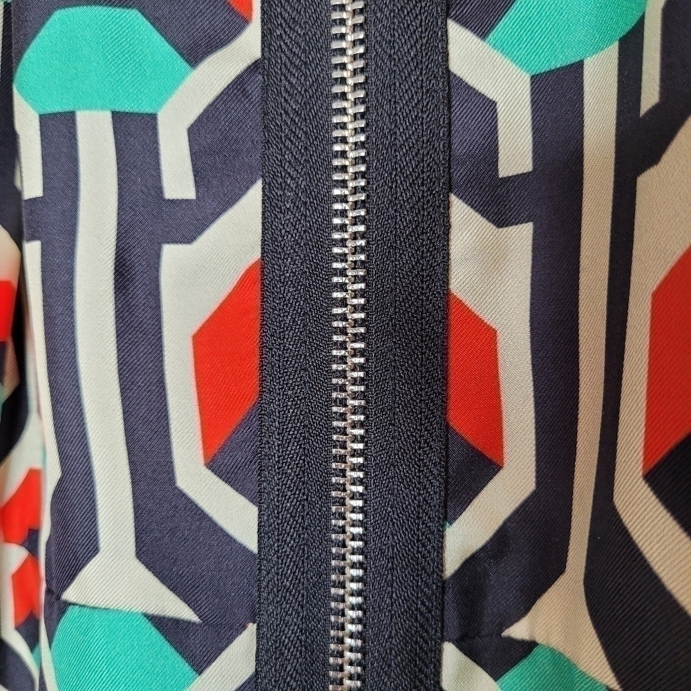 Milly Green, Red and Black Geometric Sheath Dress - Picture 13 of 15